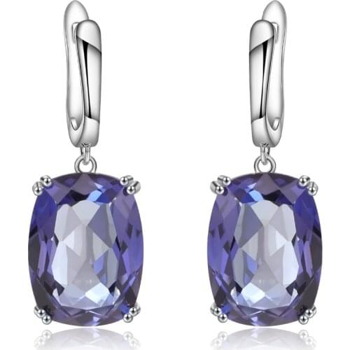 GEMS BALLET Luxury Natural Iolite Blue Mystic Quartz for Women Elegant Earrings 925 Sterling Silver Drop Earrings Fine Jewelry