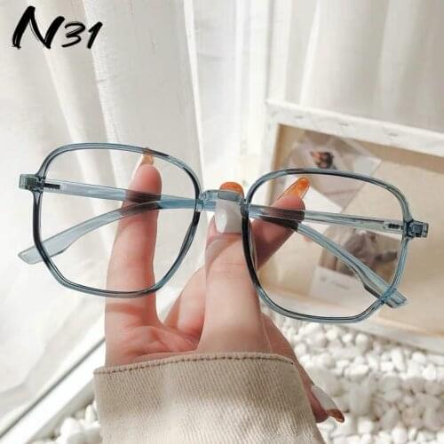 Women Men Polygon Anti Blue Light Glasses Short-sighted Spectacle Degree -1.0 -1.5 -2.0 -2.5 -3.0 -3.5 -4.0 Vintage Oversized
