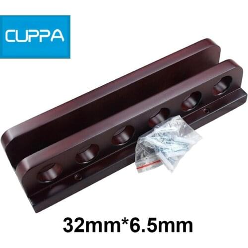 High Quality 1 Pair Cuppa Wood Pool Snooker Cue Stick Rack Holder 6 Holes Billiard Accessories China