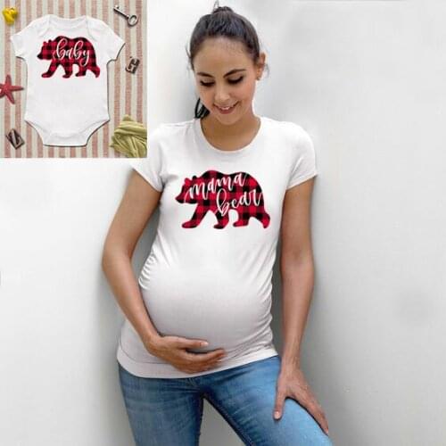 1PC Mama Bear Baby Bear Shirts pregent Gift for Mommy and Me Matching Shirt Matching Outfit Baby Pregnancy Tee Baby Bodysuit