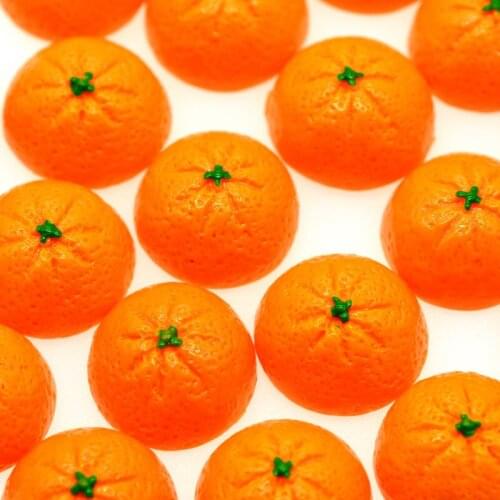 10PCS 20mm Resin Flatback Orange Scarp-booking Crafting Miniatures Dollhouse Fruit Miniatures