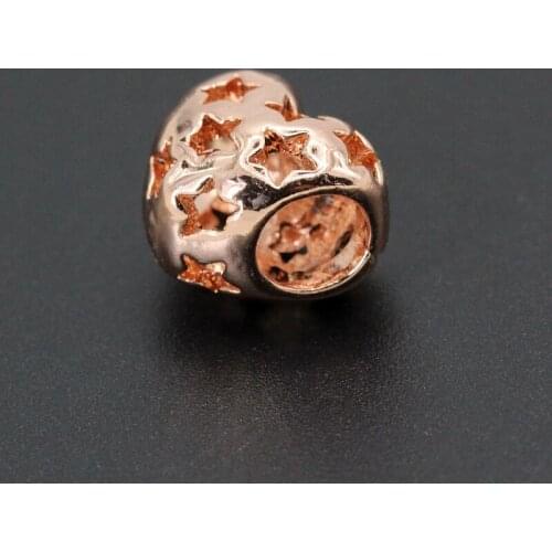 5Pcs/Lot Hollow Heart Beads Charms for Jewelry Making Original Bracelet Necklace Beads DIY Heart Hollow Star Charm Jeweylry