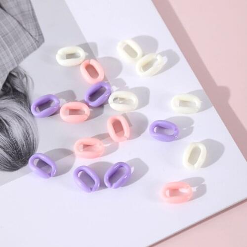 50pcs/lot 11x16mm Mixed Color Acrylic Oval Open Link Chain Ring Connector for DIY Bracelet Necklace Jewlery Findings Supplier
