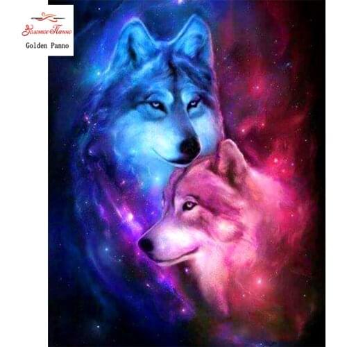 GOLDEN PANNO Diamond Painting Full Square 5D Diy Daimond Embroidery Diamant Mosaic Sale Displasy Broderie Diamant "Love Wolf" 12