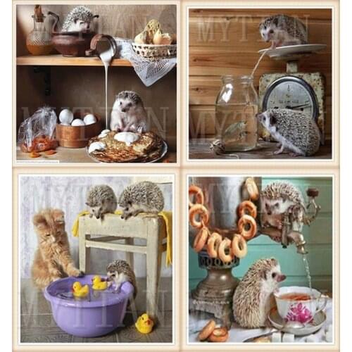 Diamond Painting Full Square/Round Drill Hedgehog 5D Diamond Painting Embroidery Cross Stitch Mosaic Crystal Picture Wall Art