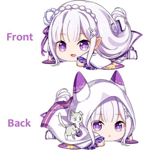 Anime Re:Zero Starting Life in Another World Emilia Cosplay Doll Soft Plush Stuffed Cushion Throw Pillow Toy Double Side Printed