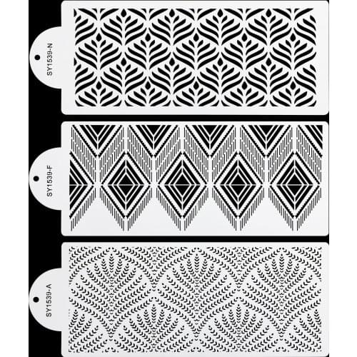 Diy Bohemian Style Plastic Sugar Sieve Mold Fondant Printing Mold Hollow Wedding Cake Edge Decoration Template Baking Tools