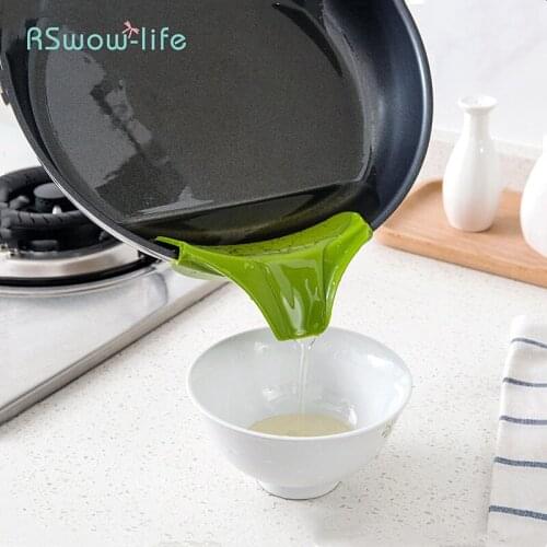 Drainage Funnel Sprinkproof Container Kitchenware Pots Pans Circular Diffuser Silica Gel Liquid Pouring Practical Kitchen Tools