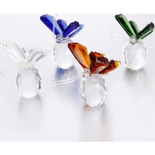 50pcs/lot Crystal Animal Butterfly Crafts Glass Paperweight Natural Stones Figurines Decor Ornaments Home Wedding Souvenir Gifts