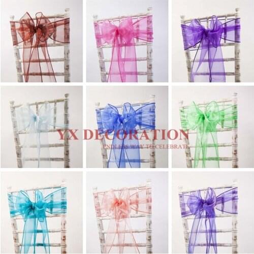 100pcs Lot Organza Chair Sash Tie Bow For Chiavari Chair Decoration Wedding Event Banquet