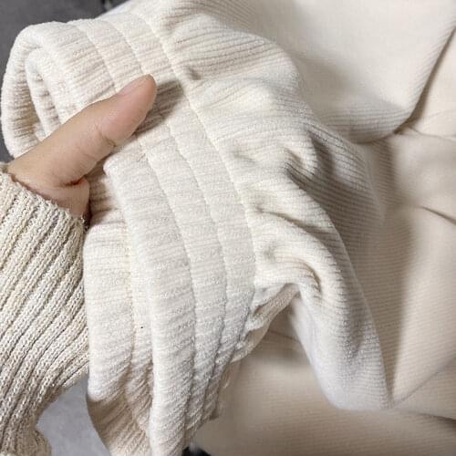 HOUZHOU Winter Beige Corduroy Pants Women Warm Thick Velvet Black Wide Leg Trousers For Female Oversize Casual Joggers Korean