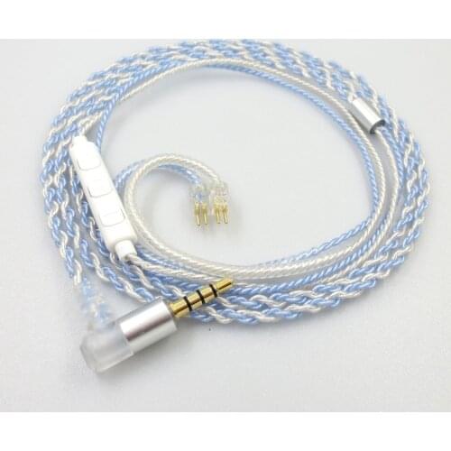 ZSFS Blue/silver mixed Earphone Upgrade Cable 0.78mm 2pin connector for Westone W4r UM3X ue11 ue18 JH13 JH16 ES3 tfz Earphone