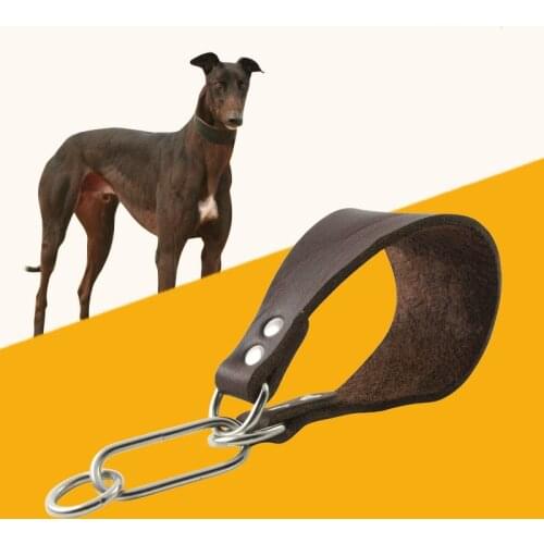 Leather Collar Extra Wide Padded Tapered Dog Collar Soft Pet Collar for Greyhound Saluki Deerhound Lurcher Whippet Dachshund