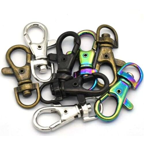 10 Metal Crawfish Claw Clasp Swivel Spring Hook Key for Lappet Key Ornament Craft Jewelry Making In 4 Colors 38 mm