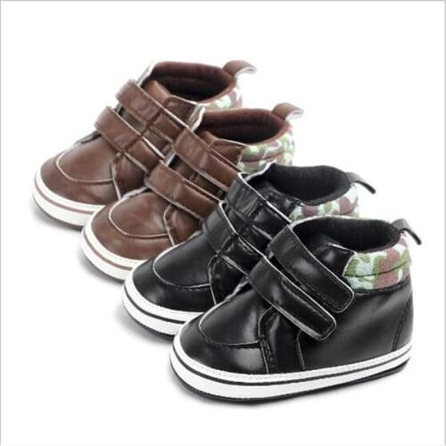 Baby Boys PU Shoes First Walkers Newborn Antislip Casual Shoes Infants Shoes