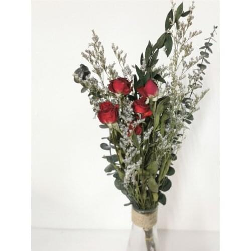 Natural Bouquet Home Decoration Accessories Wedding Party Plants DIY Roses Flower Lovers Grass Eucalyptus Fleurs Sechees