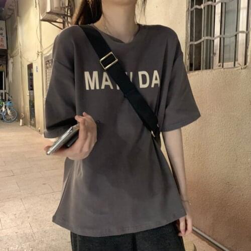 New Summer Short-Sleeved Female Students Korean Version Of Loose Wild Half-Sleeved T-Shirt Bottoming Shirt Top