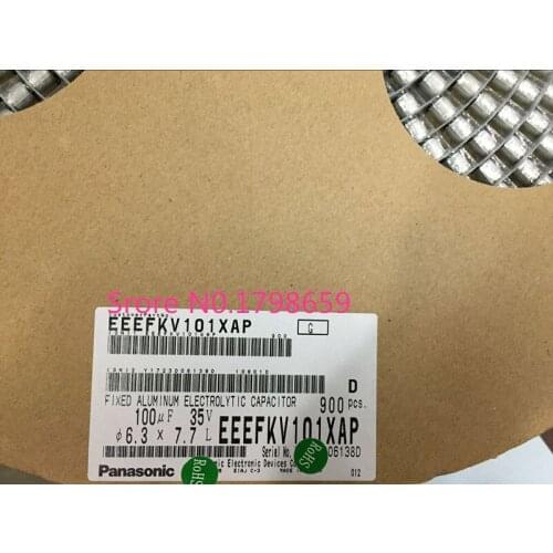 New and original900pcs EEEFKV101XAP Cap Aluminum Lytic 100uF 35V 20% (6.3 X 7.7mm) SMD 280mA 2000h 105C