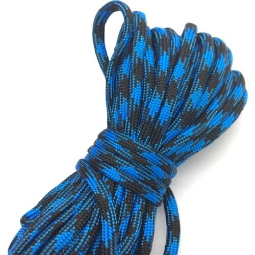 10yds Paracord 550 Parachute Cord Lanyard Rope Mil Spec Type III 7 Strand Climbing Camping Survival Equipment #Blue+Black