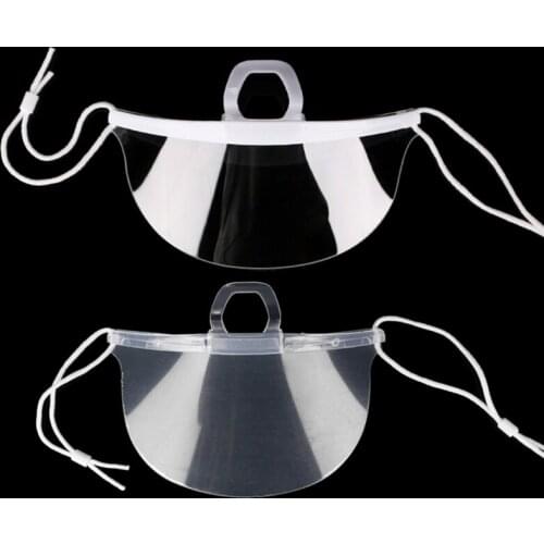 Clear Mask Face Shield Reusable Replacement Clear Face Mask Shield - Food Handlers Anti-Fog Transparent Catering Mask