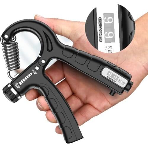 Adjustable Spring Hand Grip R Type Mechanical Counting Finger Rehabilitation Training Fitness Equipment Non-Slip Hand Grip
