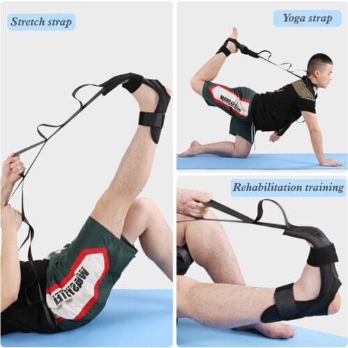 Pilates Yoga Strap Multi-Loop Stretch Strap with Foot Cushoion for Physical Therapy Dance Bodyshape Dropshipping