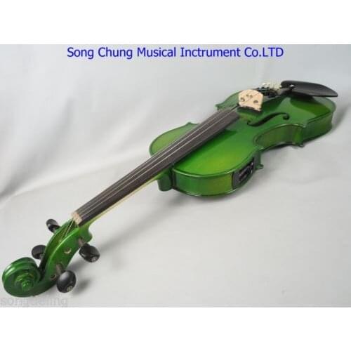 Hand-made solid wood Green colors electric & acoustic viola 15"