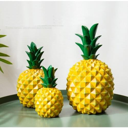 Creative yellow pineapple modeling resin coin pot Personality fruit home decoration Piggy bank