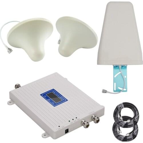 Cellular Amplifier Repeater Gsm 2g 3g 4g 4g Signal Amplifier 2g 3g 4g Signal Booster 900 1800 2100 With Two Indoor Antennas