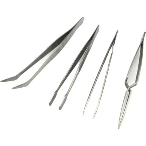 Thickened Carbon Steel Tweezers Pointed Elbow Clamp Common Rail Injector Washer Gasket Tool