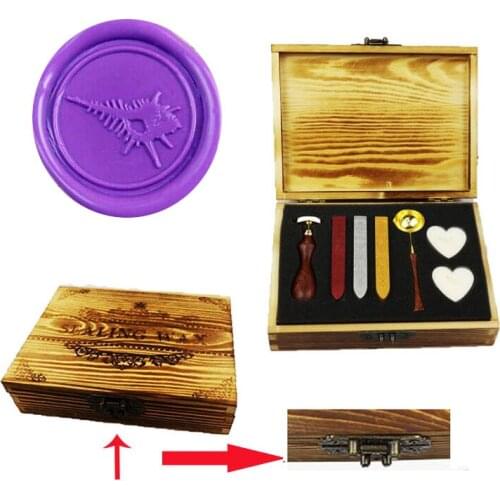 Vintage Fishbone Custom Picture Logo Wedding Invitation Wax Seal Sealing Stamp Rosewood Handle Set Kit