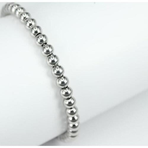 Hot Trendy steel color 316L Stainless Steel Beads Bracelets Female Women love Bangles Wholesale Jewelry Factory Price