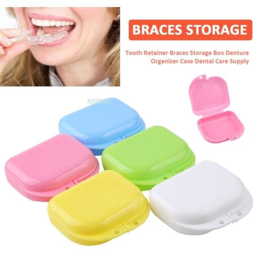 1pcs Fake Teeth Orthodontic Case Dental Storage Box Mouth Guard Plastic Denture Case Oral Hygiene Supplies Organizer