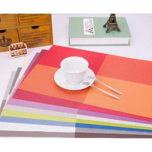 1pc PVC Water Proof Table Mat Food Place Heat Proof Insulated Pad 4 Colors Mix Simple Modern Style Anti-Microbial Damp Proof