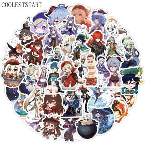 10/50Pcs/pack Classic Hot Game Genshin Impact Stickers For Toys DIY Motorcycle Luggage Guitar Skateboard Waterproof Cartoon Kid