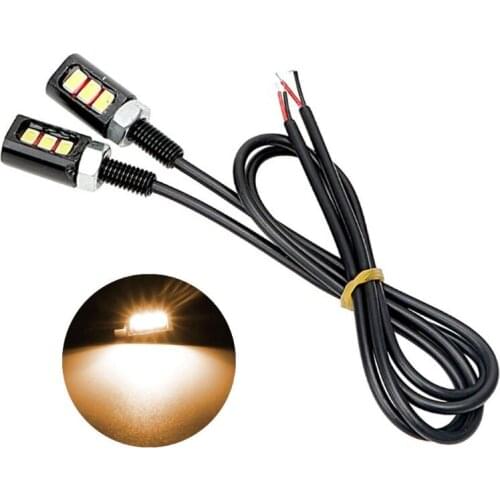 2Pcs/Pair 12V 3W Screw Bolt 5630 SMD 3 LED Lights Car Motorcycle Number License Plate Turn Signal Rear Lamp Auto Accessories