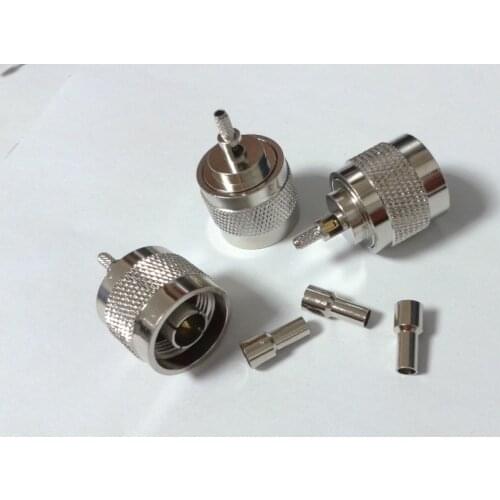 50pcs brass N Plug Male Crimp adapter Connector for RG316 RG174 coaxial Cable Selling