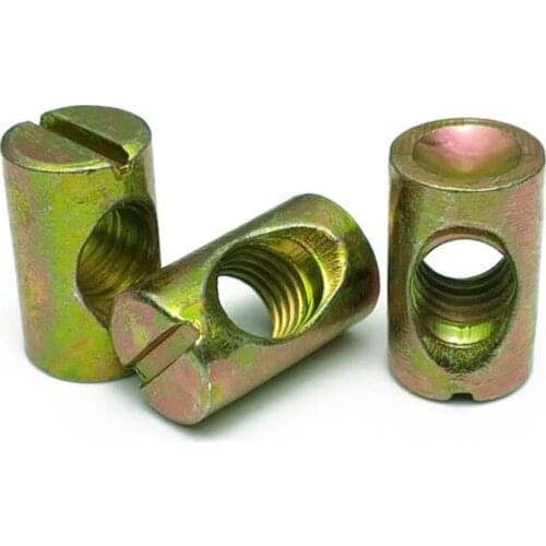 50pcs Furniture nut M8*20mm horizontal hole nut A hammer nut furniture fittings embedded nut