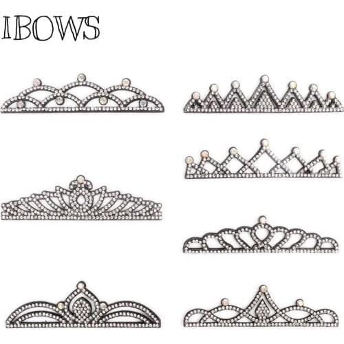 IBOWS 5pcs Crown Appliques Diamond Crown Felt for Clothing Sewing Patchwork Patches DIY Headband Accessories Decoration Applique