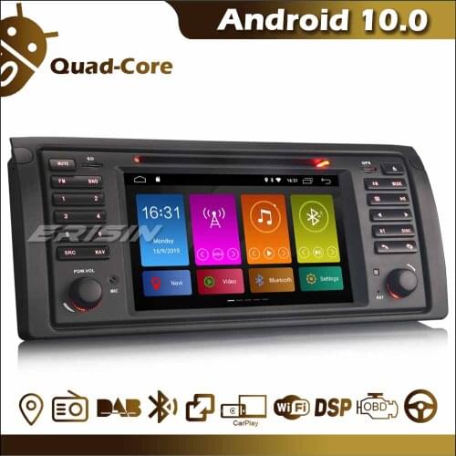 ES3153B Car Stereo Android 10.0 Autoradio GPS Navigation CarPlay DSP Radio RDS DAB DVR Camera TPMS Canbus for BMW 5er E39 X5 E53