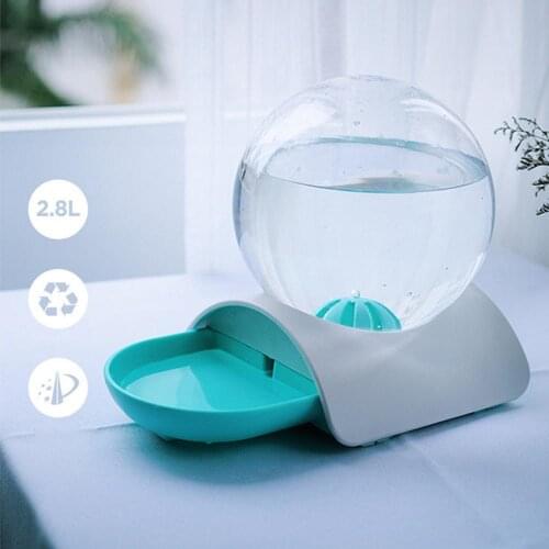 Pet Dog Automatic Feeders Water Fountain Balls Shape Water Bowl with Filter 2.8L Large Capacity 2W Pump for Cat Dog Water Bowl