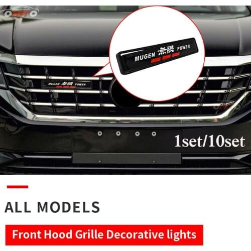 Car Exterior Decoration For Mugen Power ABS plastic Front Hood Grille lights for Honda CRV Civic Accord CITY Fit Pilot Crossroad