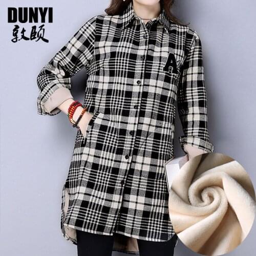 Pregnant Women Cashmere Plaid Shirt New Winter Maternity Clothes Thicken Long Sleeve Cotton Casual Blouses Ladies Tops Plus Size