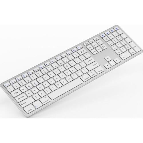 Wireless Keyboard Multi-paired BT Keyboard 109-key Support for IOS/Android/Windows System Silver
