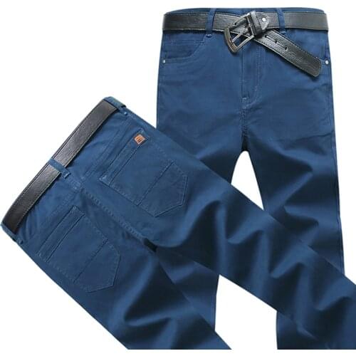 New casual pants men brand-clothing simple solid trousers male high quality stretch slim fit pants for autumn