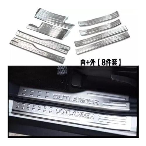 For Mitsubishi Outlander 2013 to 2020 Side Door Sill Protector Threshold Scuff Plate Welcome Pedals Covers Trims Car Styling