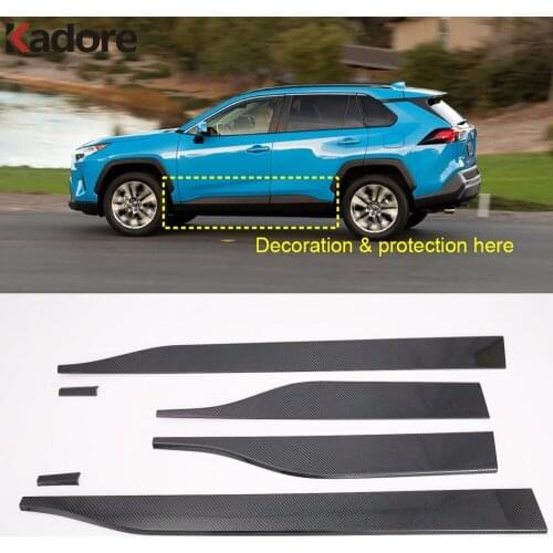 For Toyota RAV4 RAV 4 2019 2020 2021 Chrome Side Door Body Molding Line Cover Trim Protector Decoration Exterior Accessories