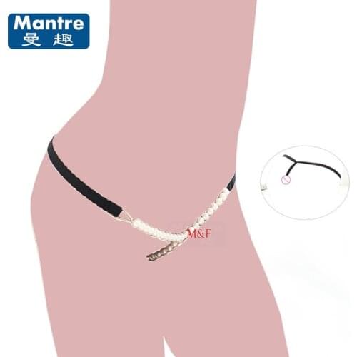 Erotic Fantasy Pussy Clitoris Massager Beads Chain T-Back Fetish Female Masturbation Thongs Sex Toys for Couples