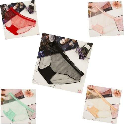 Hot Ladies Cool Panties Sweet and Sexy Full Transparent Mesh Erotic Low-waist Briefs Girls Seductive Wild Underwear