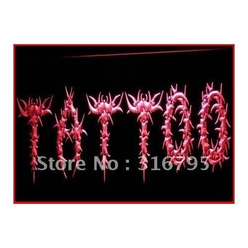 I294 OPEN Tattoo Body Art Logo Shop LED Neon Light Light Signs On/Off Switch 20+ Colors 5 Sizes